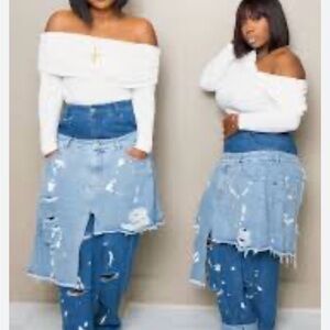 Stylish Asymmetrical Denim Skirt